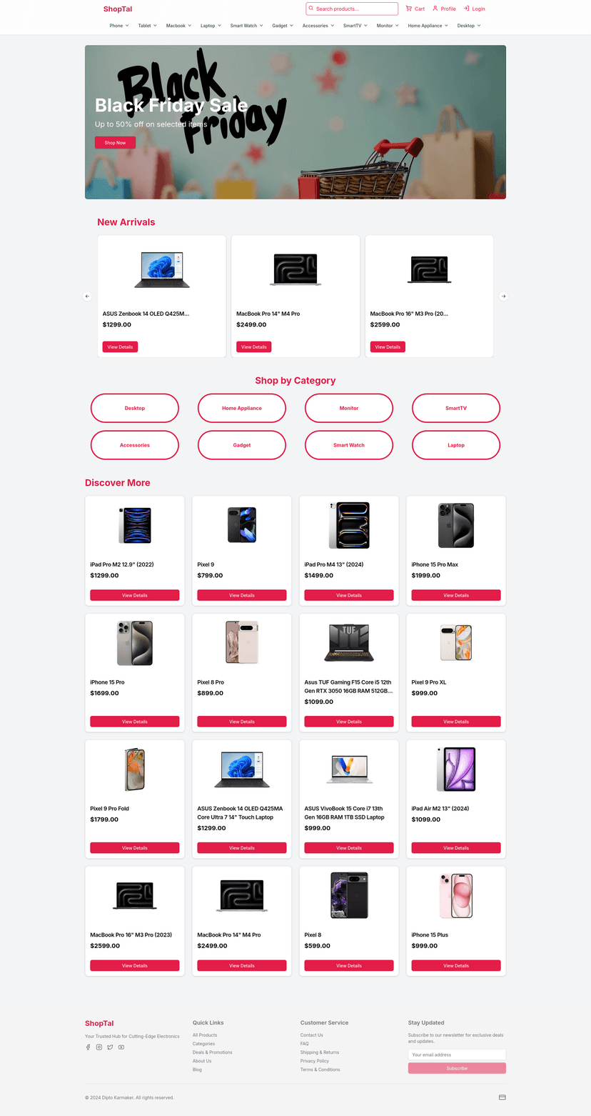 Screenshot of the ShopTal project