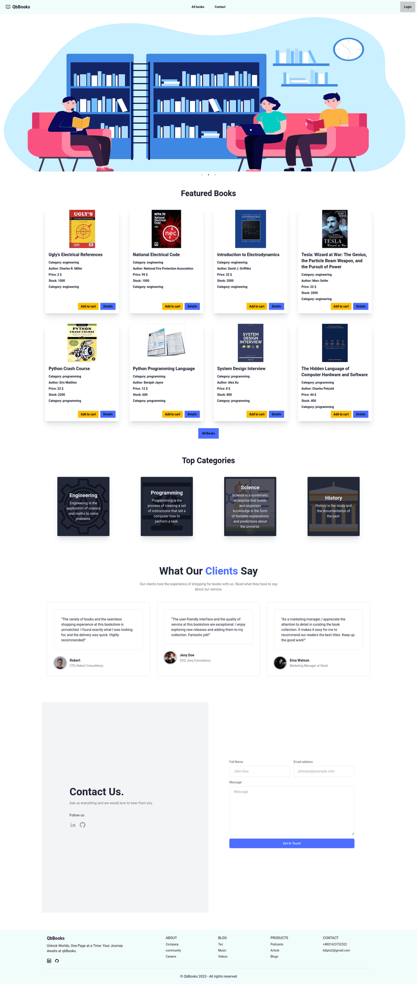 Screenshot of the QbBooks project